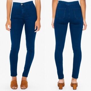 NWOT American Apparel The Easy Jean High Rise Stretch Skinny Blue Size Large
